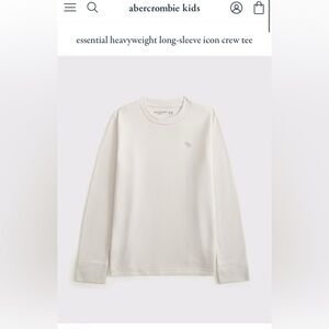 Abercrombie kids White Long Sleeve Shirt size 17/18 like new!